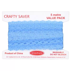 Crafty Saver 35mm Eyelet Lace 5m - Sky