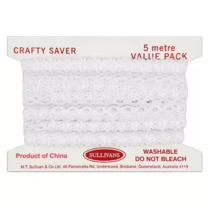 Crafty Saver 35mm Eyelet Lace 5m - White