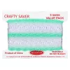 Crafty Saver 35mm Eyelet Lace 5m - White & Mint