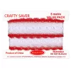 Crafty Saver 35mm Eyelet Lace 5m - White & Red