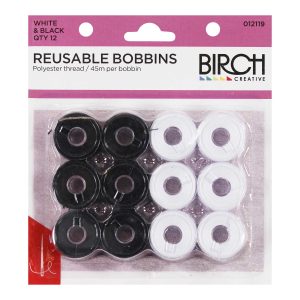 Alternative view of Birch Pre Wound Bobbins White/Black