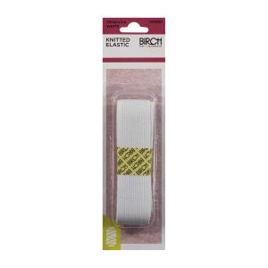 Alternative view of Birch Elastic Knitted Hank 25mm x 2mt White